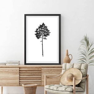 Poster pin landais Affiche + cadre en bois - Noir