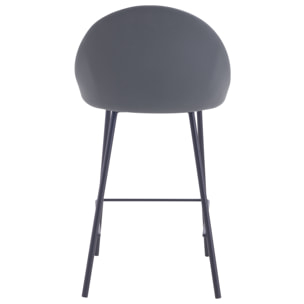 Lot de 2 chaises pour îlot central 65 cm en cuir synthétique gris - Misty