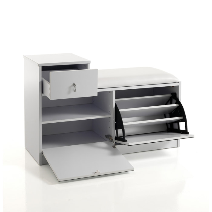 Objet de décoration Tomasucci PRATIKO, en MDF et verre, blanc