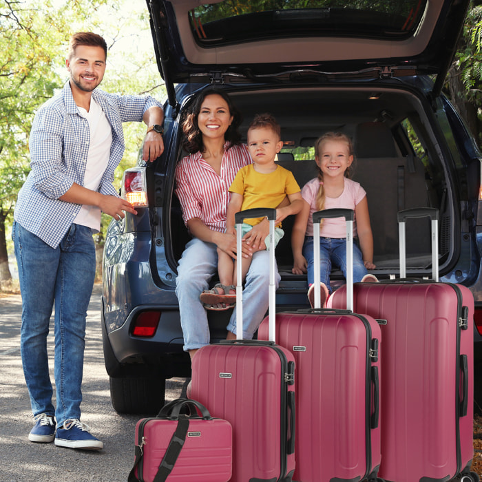 Juego De Maletas Rígidas Abs Itaca Havel Fresa