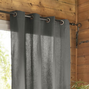 Rideau uni 100% coton granit