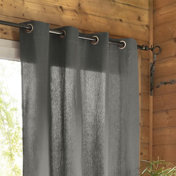 Rideau uni 100% coton granit