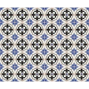 Stickers muraux - Sticker Mural Carrelage adhésif Cuisine Salle de Bain - 30 STICKERS CARREAUX DE CIMENT AZULEJOS MAURO