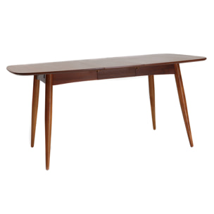 Table à manger extensible rectangulaire en bois foncé L130-160 cm NORDECO