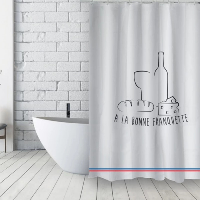 Rideau de douche Français Polyester 180x200cm A LA BONNE FRANQUETTE MSV