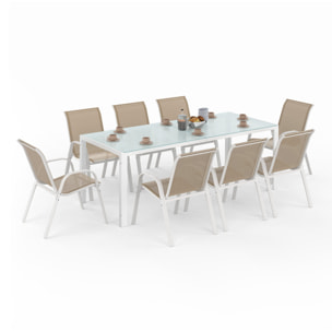 Ensemble repas Formentera 8 places beige