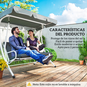 Cojín para Banco con Respaldo 120x110x12 cm Colchón de Banco de Jardín de 2 Plazas con 6 Cordones de Fijación para Columpio de Jardín Terraza Negro