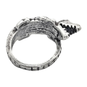 Anillo cocodrilo en plata 7 micras envejecido. Talla 16