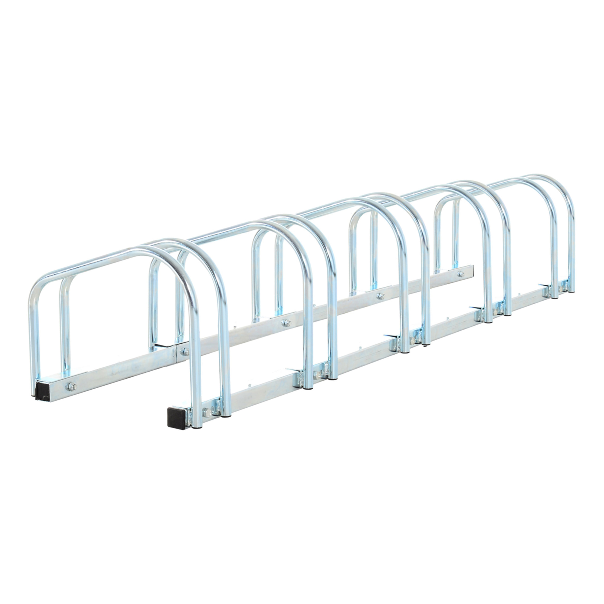 Aparcamiento para 5 Bicicletas Soporte para Aparcar Bicicletas 145x33x27cm Plata