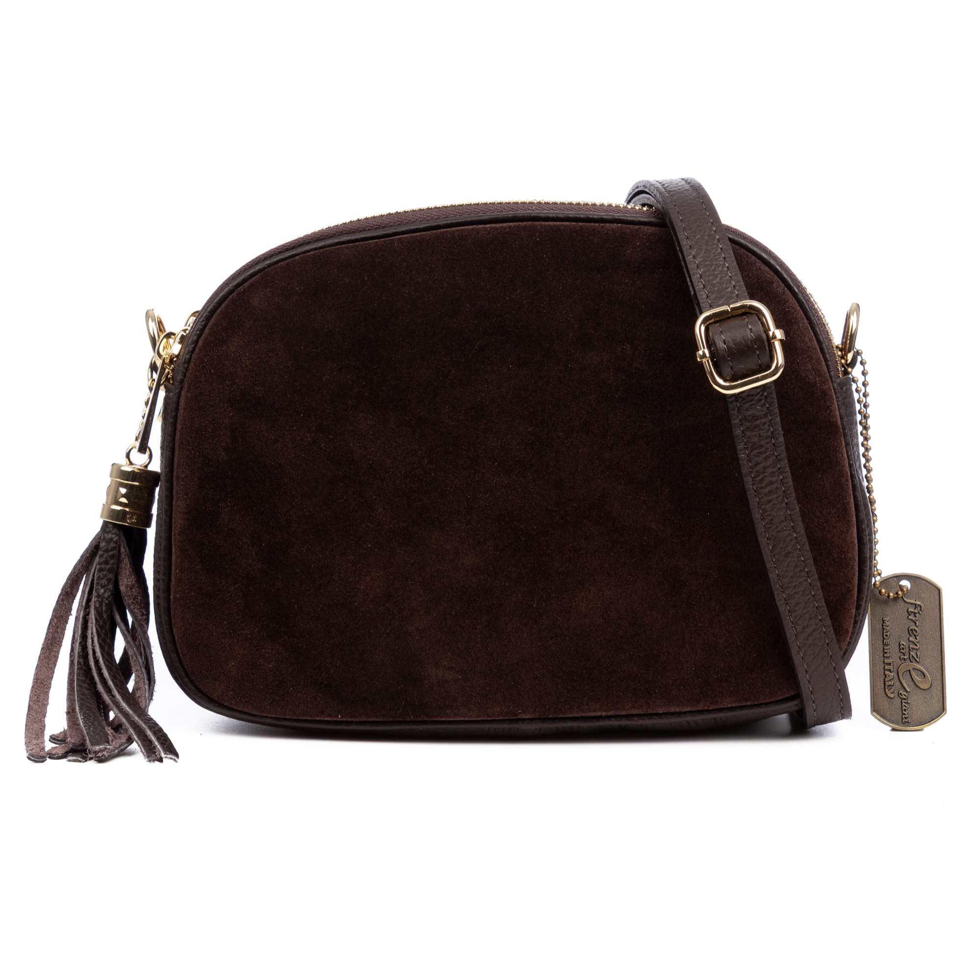 Aliminusa bolso bandolera Mujer. Piel auténtica Gamuza y Dollaro.