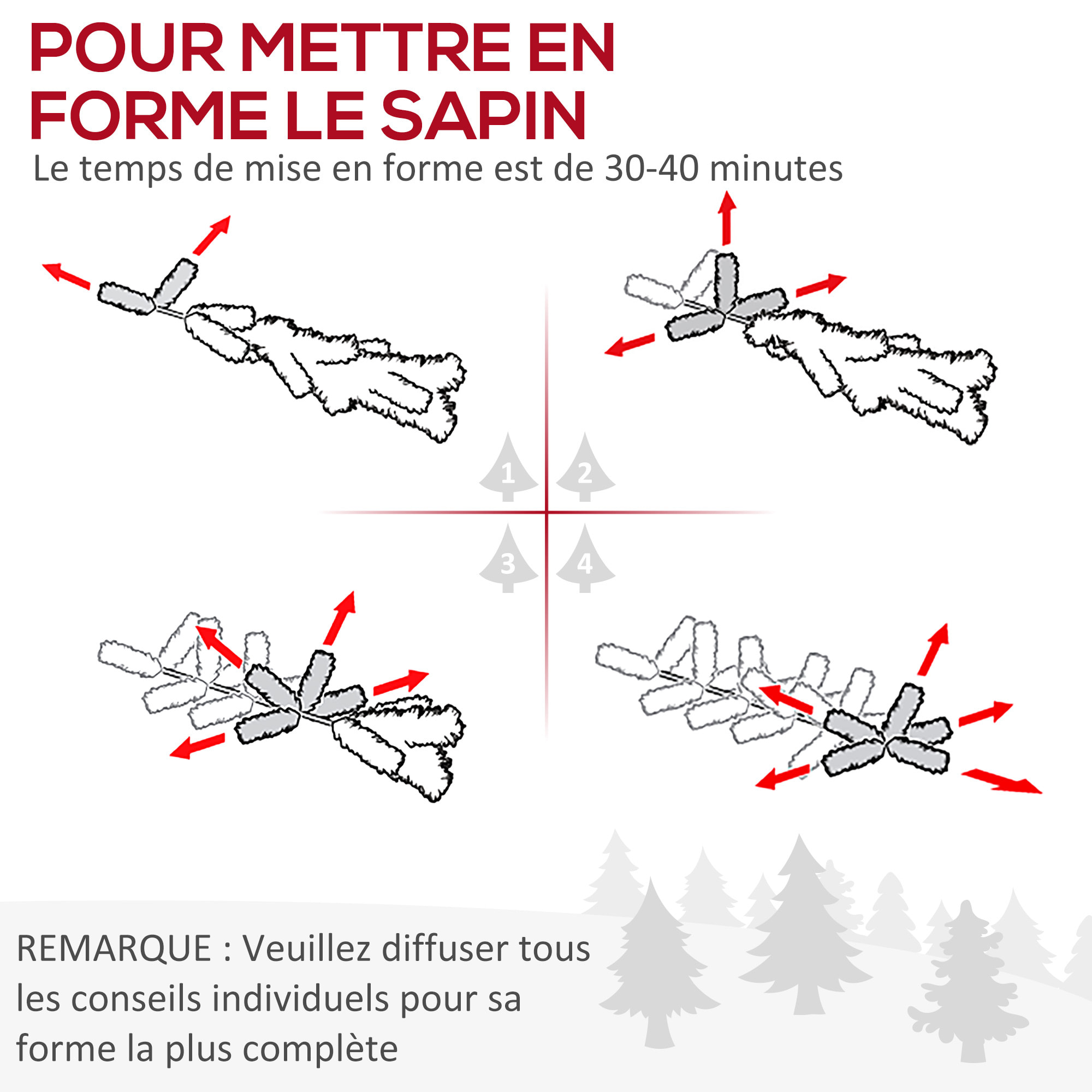 Sapin de Noël artificiel lumineux blanc dim. Ø 115 x 180H cm 650 branches 150 LED - support pied pliable métal PVC