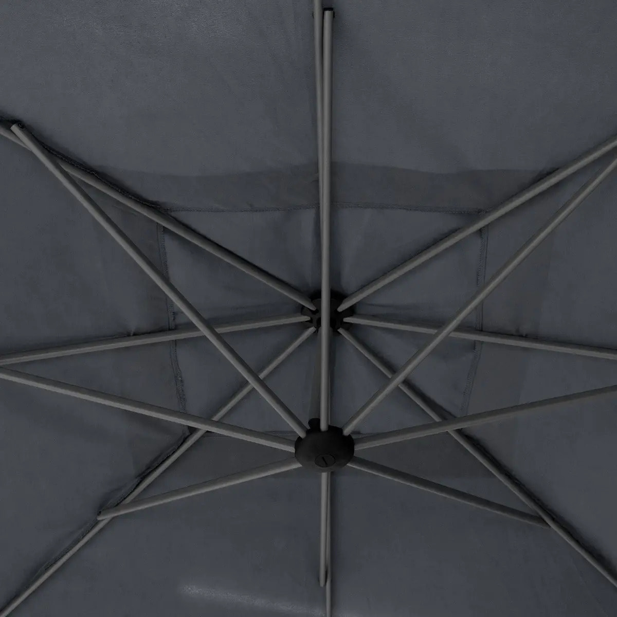 Parasol déporté carré "Manoa" ardoise D2,5x2,5m en acier