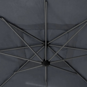 Parasol déporté carré "Manoa" ardoise D2,5x2,5m en acier
