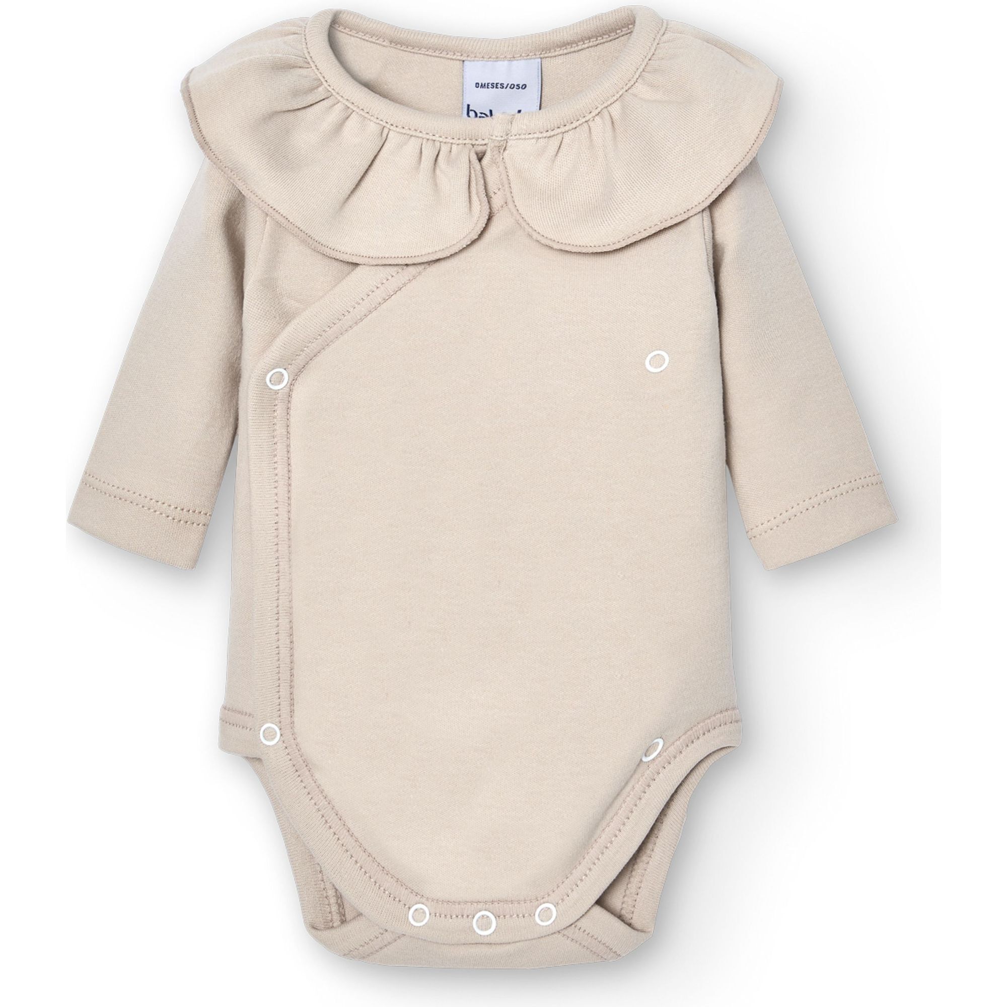 Body cruzado bebé manga larga volante