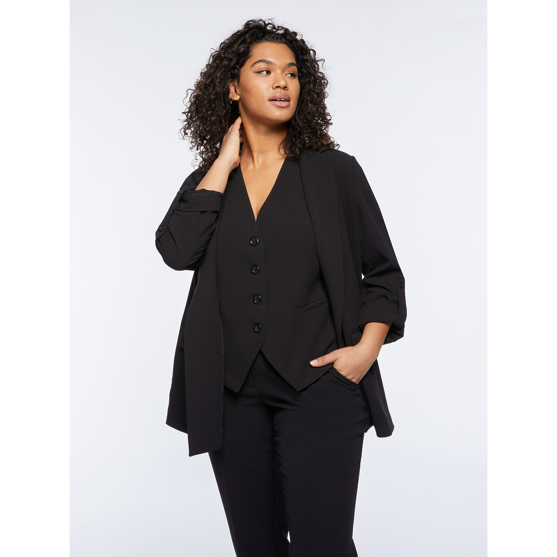 Fiorella Rubino - Blazer aperto davanti - Nero