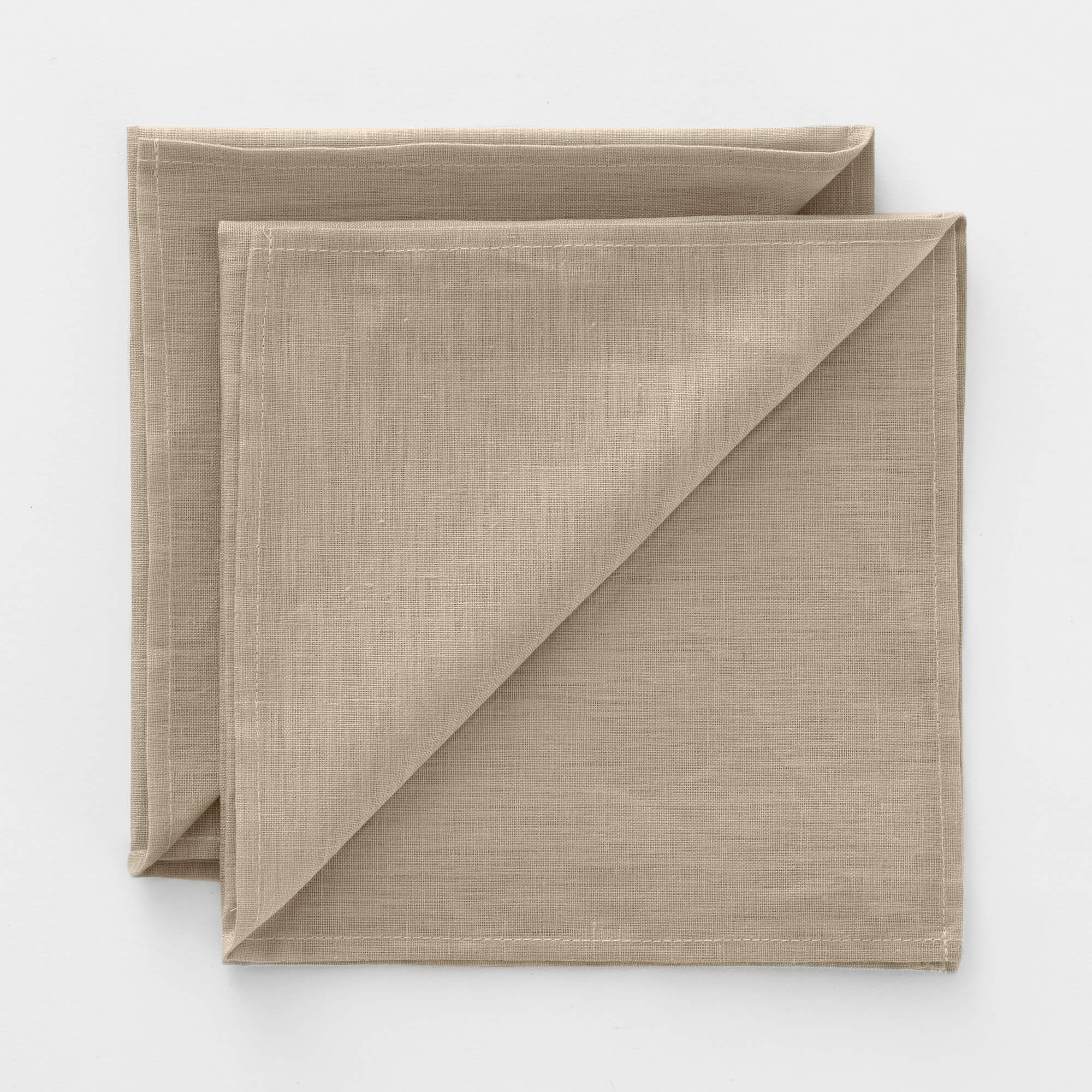 Pack de 2 serviettes 100% lin Taupe 50x50 cm