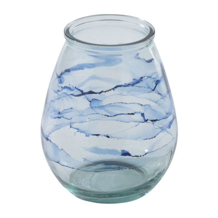 J-Line Photophore Vague - verre - bleu