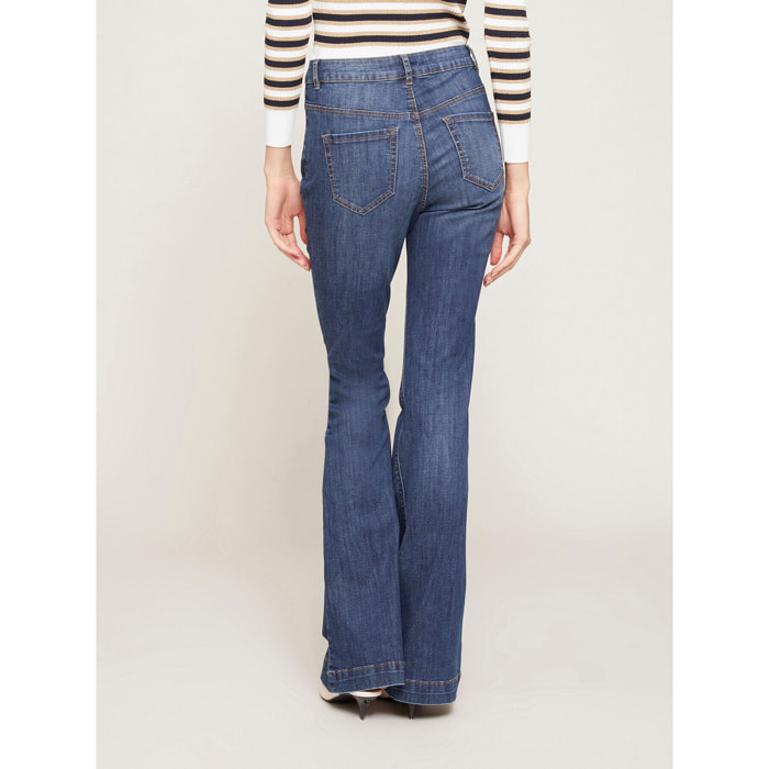 Motivi - Jeans flare con motivo bottoni - Blu