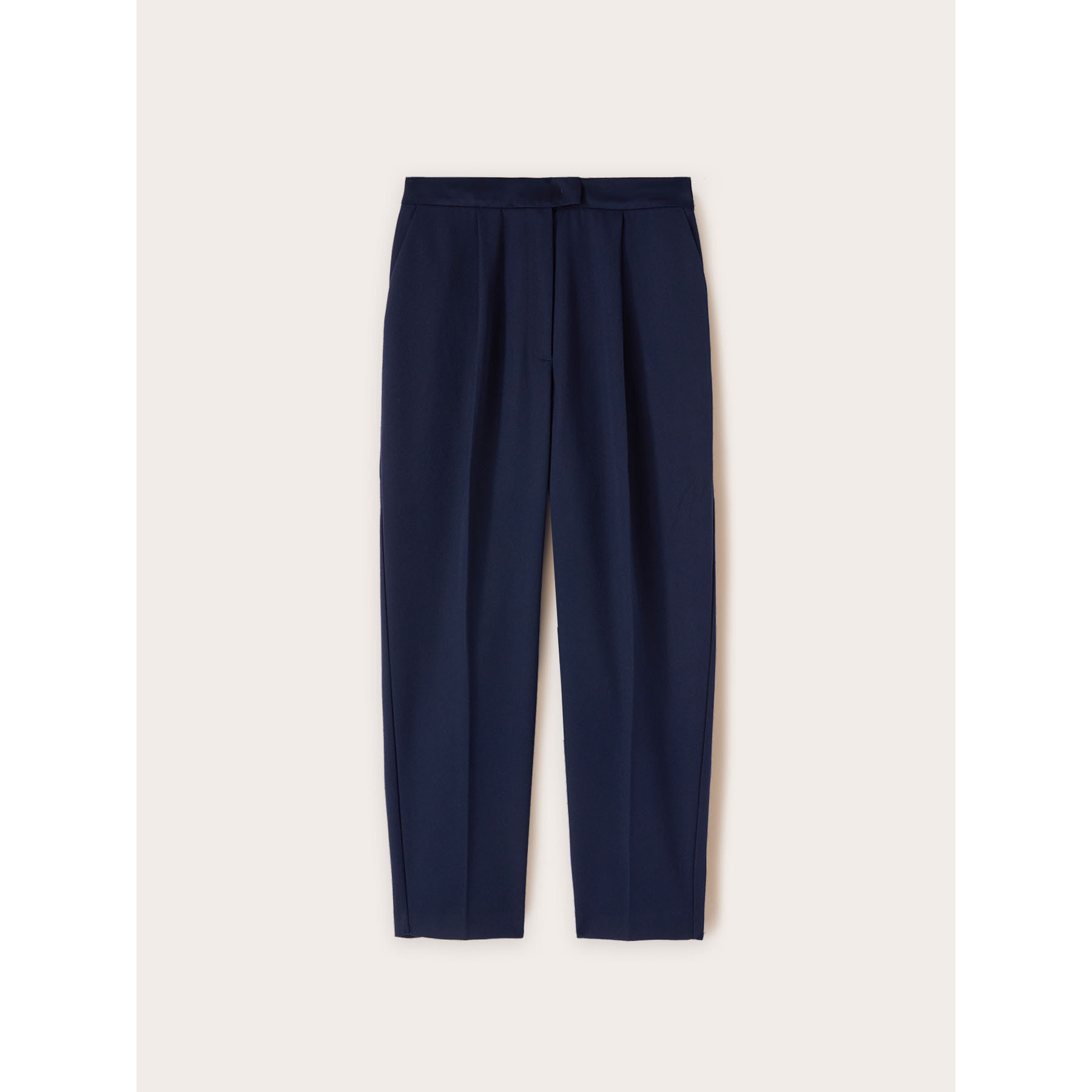 Motivi - Pantalones carrot con cinturón de raso - Azul