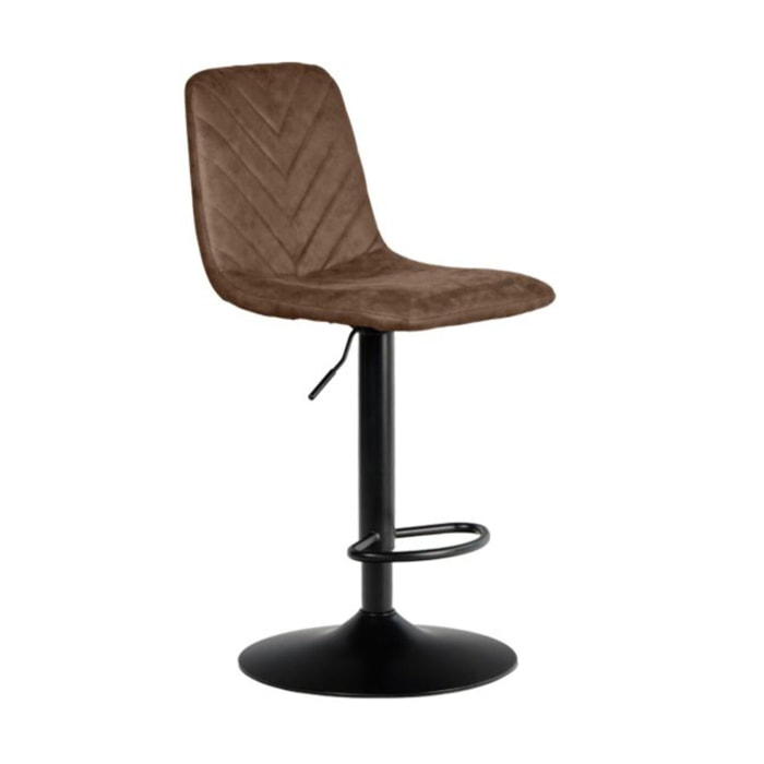 Tabouret de bar capitonné avec pied en métal - AGATHE
