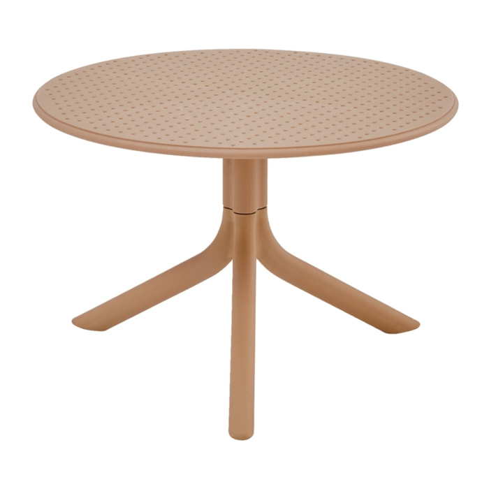 Tavolino basso da esterno in polipropilene 60x60x41cm tortora – Obidos