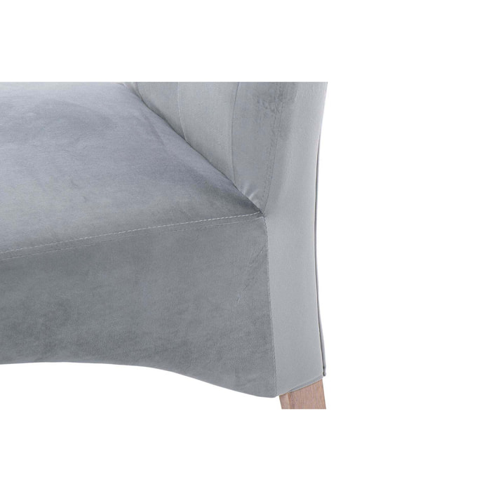 Silla Con Tirador Velvet Capitone Gris 44x58x107cm