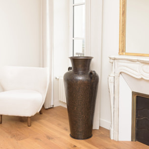 HONORE - Vase aluminium avec anses 45cmx1m couleur cuivre noir antique