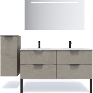 Meuble salle de bain double vasque 4 tiroirs - SOHO