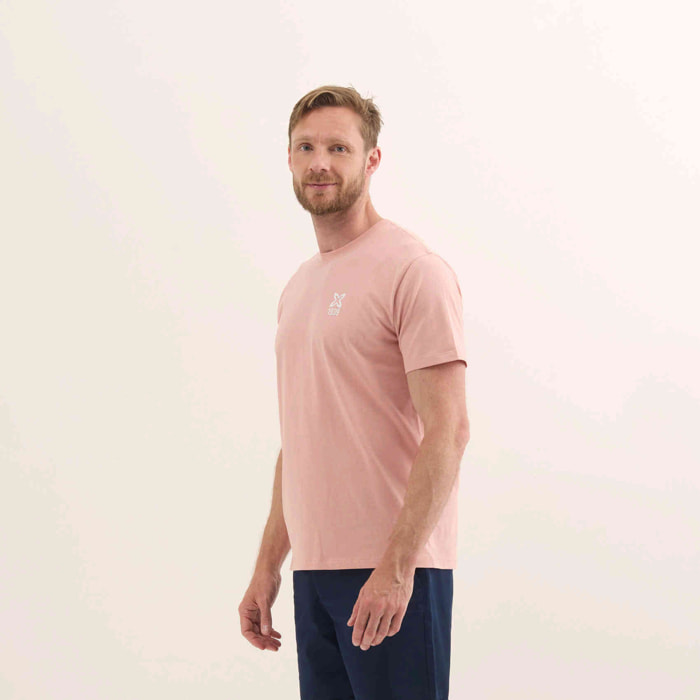 Camiseta de Algodón Orgánico con Logotipo Floral Retro LIFESTYLE T-SHIRT TRAVIS PINK