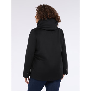 Fiorella Rubino - Cappottino corto in misto lana con collo alto - Nero