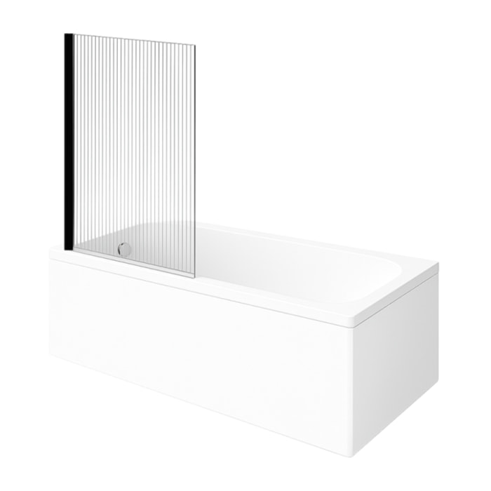 Baignoire droite VILLEROY & BOCH Architectura acrylique 170 x 70 cm  + Pare bain gauche AURYS Raywall Noir mat