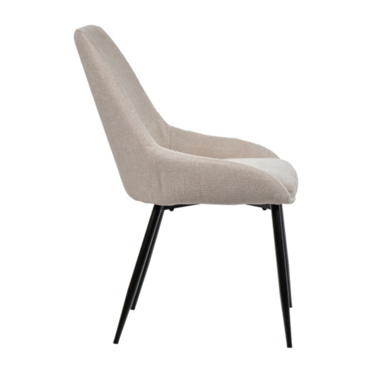 Chaise en tissu avec pieds fins en métal noir - 4 coloris - MONDO