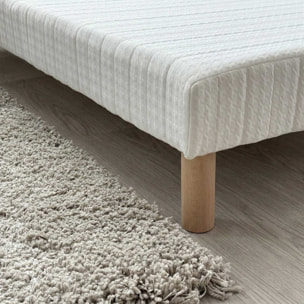 Ensemble matelas ressorts HÉLIOS, mémoire de forme, H31 cm, sommier blanc pieds de poules