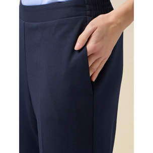 Oltre - Pantaloni regular in tessuto crêpe - Blu