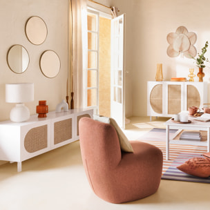 Chauffeuse "Leone" rose terracotta