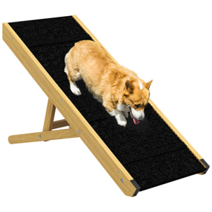 Rampe pour chien et chat - escalier pour chien pliable réglable en hauteur 24-47,5 cm - bois polyester noir