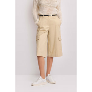 Kocca - Pantaloni bermuda stile cargo Donna, Tinta unita