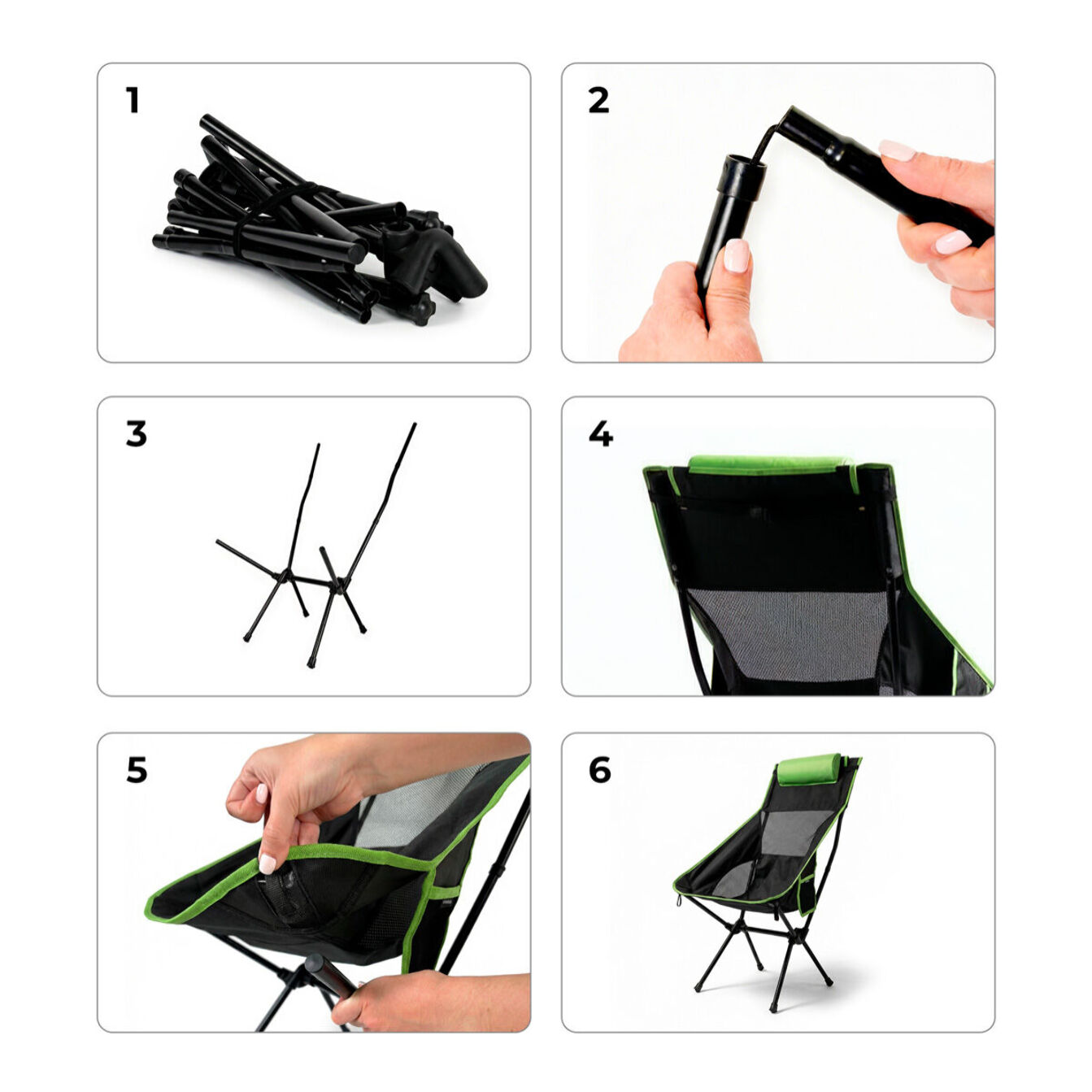 Sedia a dondolo da campeggio pieghevole 2 in 1 con tasca, cuscino e borsa per il trasporto Trillow InnovaGoods