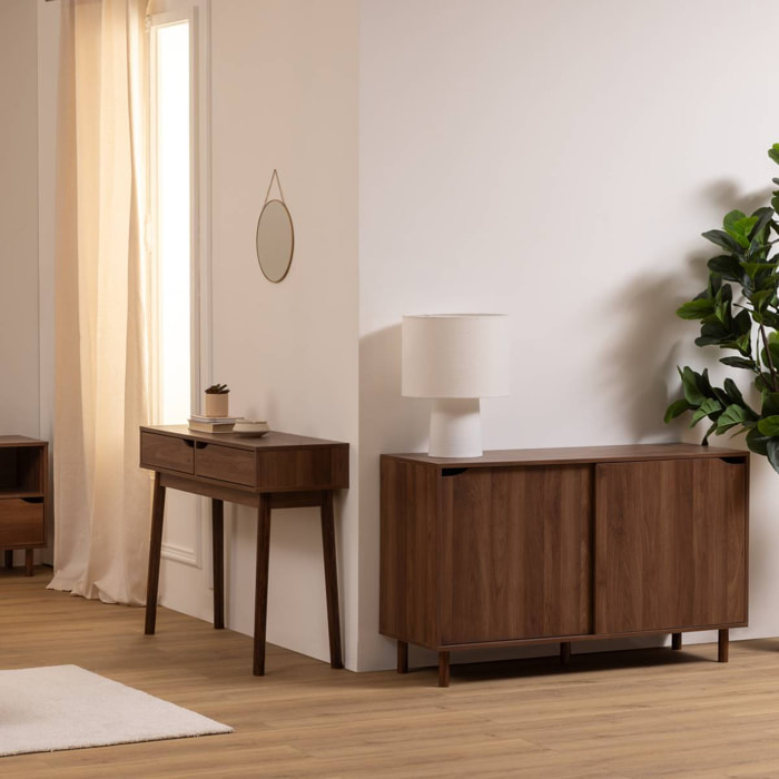 Buffet 2 portes Slidy bois foncé