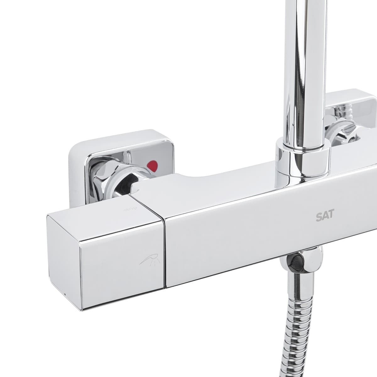 Ensemble de douche mural 3 jets avec mitigeur thermostatique, chrome (SATSSTZ)