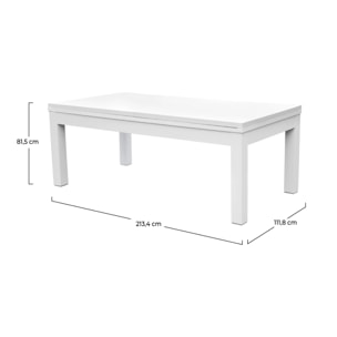 Table de billard convertible blanche tapis vert - Eddie