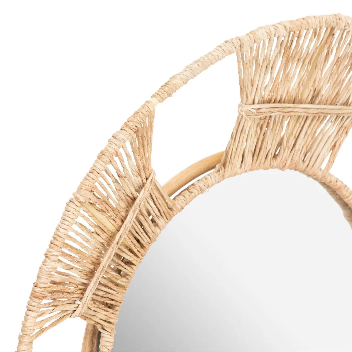 Set de 3 miroirs "Laura" - métal et jute - doré