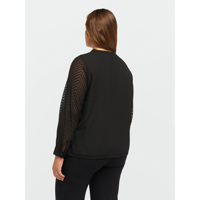 Fiorella Rubino - Blusa en tejido trabajado - Negro