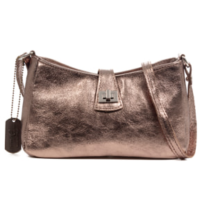 Arsoli bolso bandolera mujer. Piel auténtica Gamuza lacada brillante.