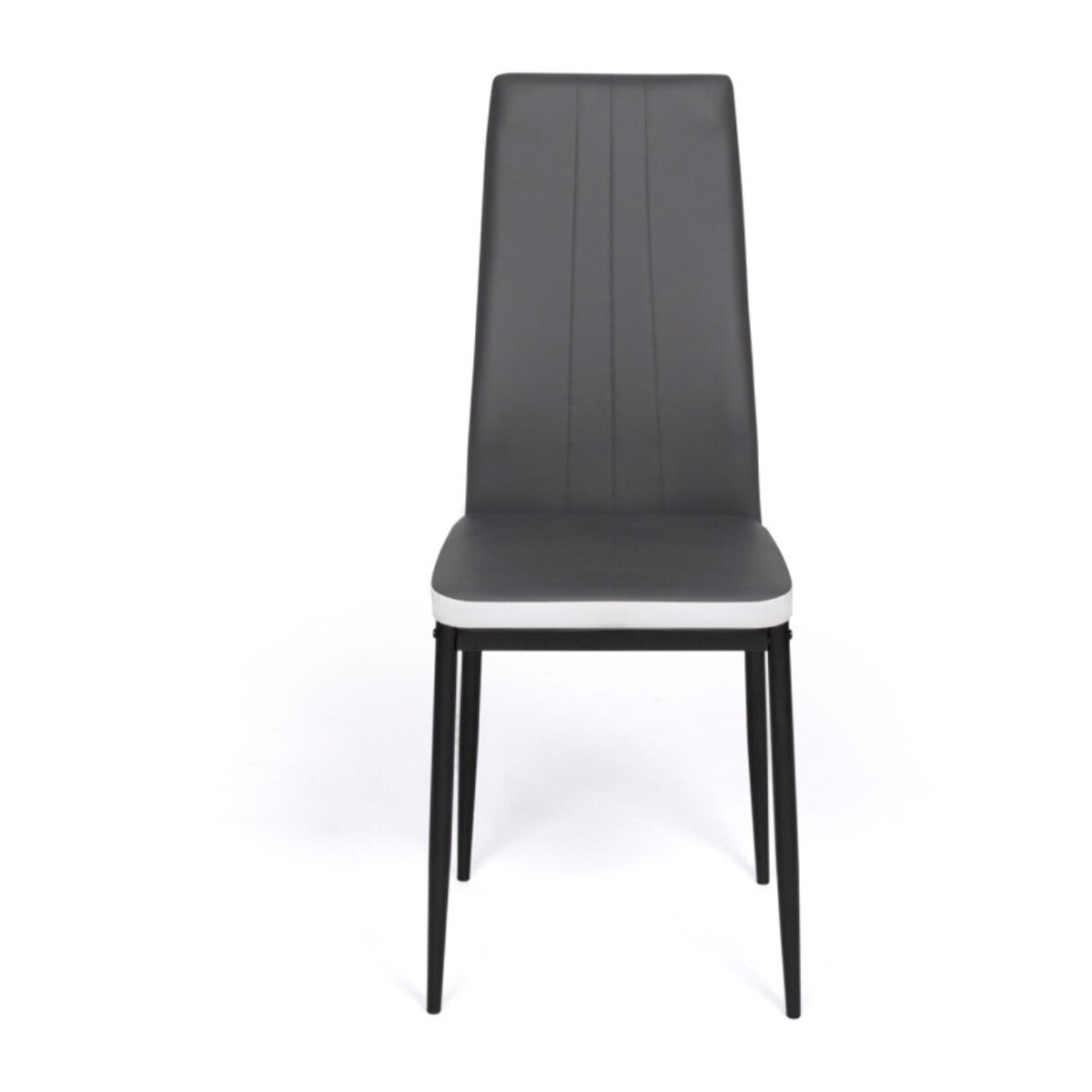 Chaises Jodie imitation cuir et pieds métal - Gris - blanc