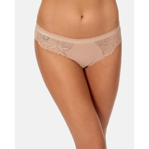 Pack de dos bragas bikini de algodón elástico con encaje
