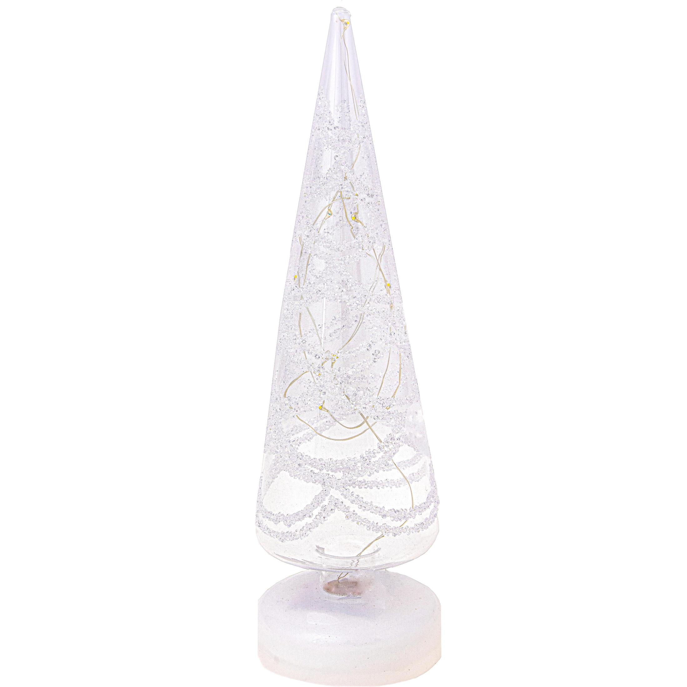 Albero Cono Con Led 46 Cm - Pezzi 2 - 9X46X9cm - Colore: Incolore - Bianchi Dino - Articoli Natalizi