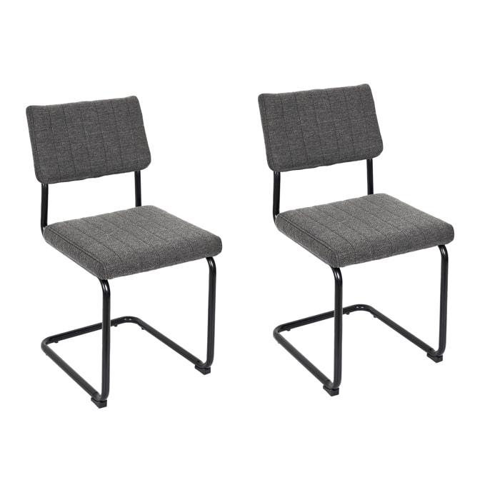 Chaise Alban Gris Chine - Lot De 2