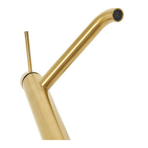 Aurum mitigeur lavabo haut 30,8 cm inox, or + PixL 50x36,5x12 cm vasque à poser, sans trop-plein, blanc (SAT285BGCEPX5037)