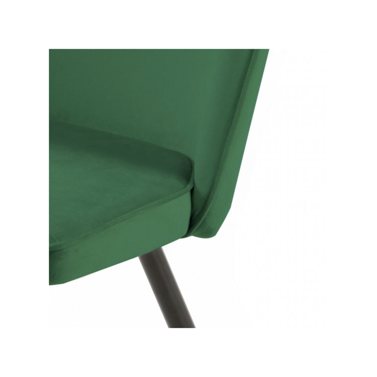 Chaise en velours avec piètement en métal noir - PETALE